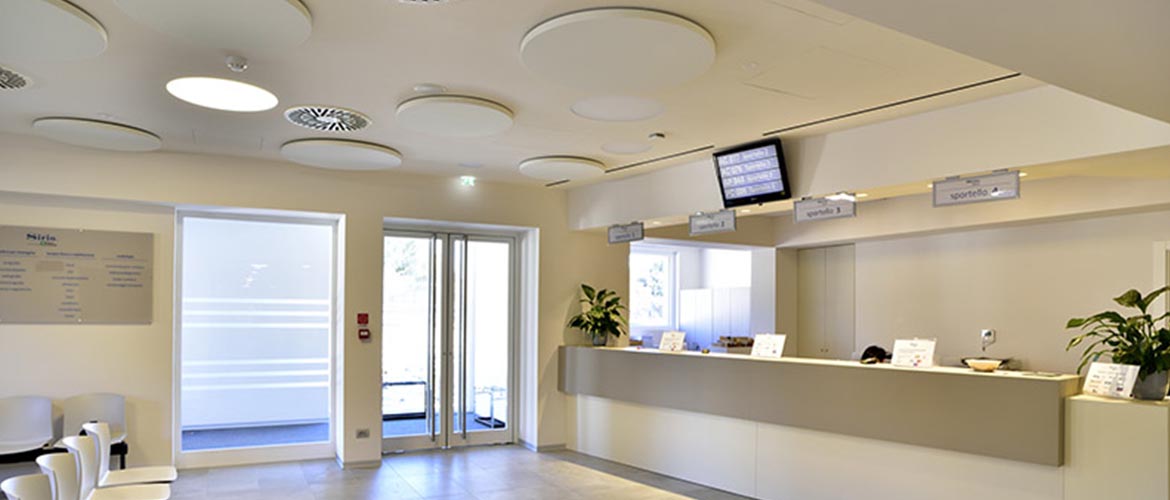 Circular-white-Aural-sound-absorbing-panels-reception