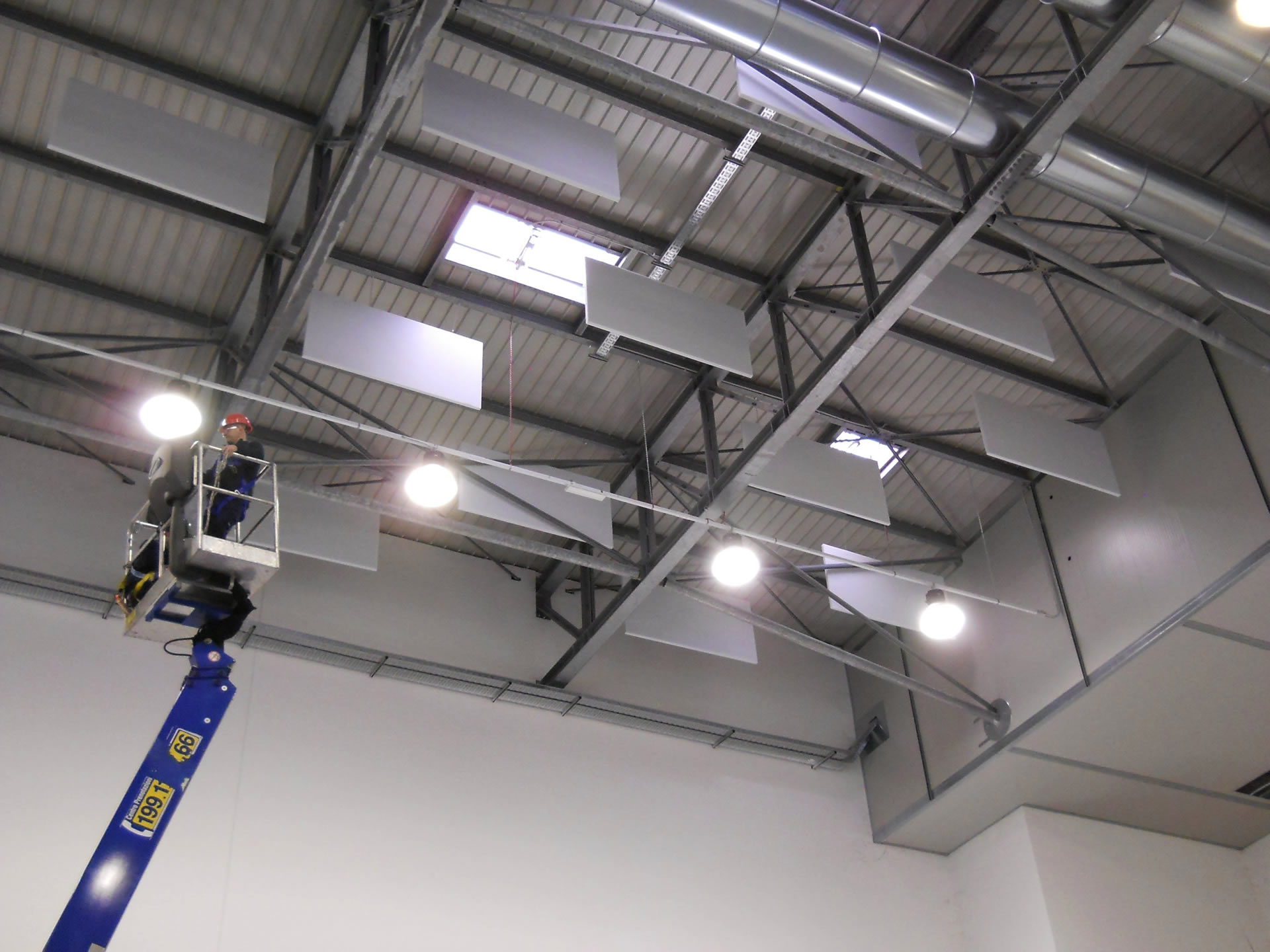Sound-absorbing-baffles-ceiling-installation